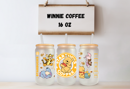 Winnie Coffee 16oz Frosted Glass