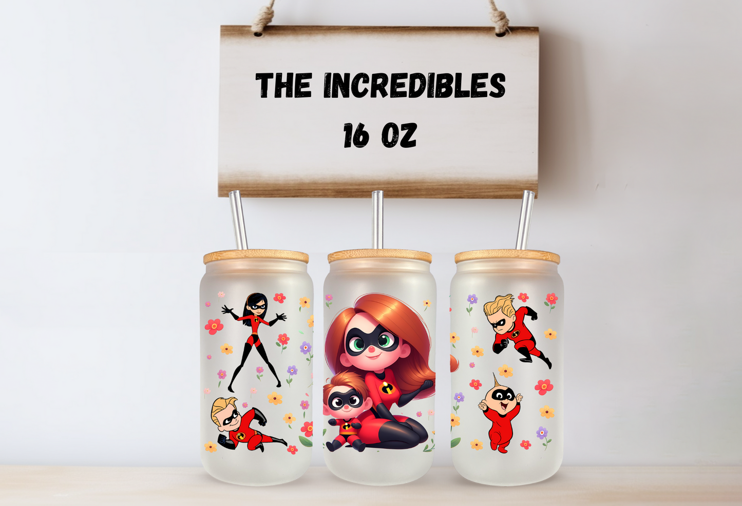 The Incredibles 16oz Frosted Glass