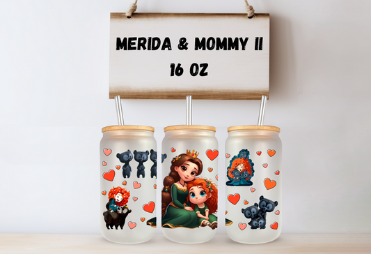 Merida & Mommy II 16oz Frosted Glass