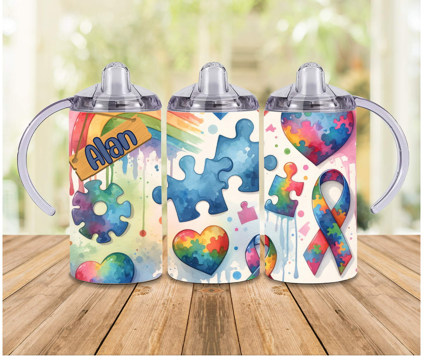 CUSTOMIZED Watercolor Autism Awareness 12oz Tumbler