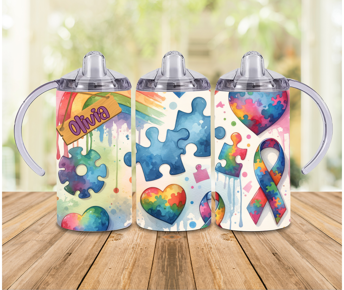 CUSTOMIZED Watercolor Autism Awareness 12oz Tumbler